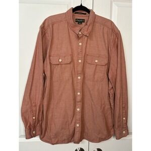 Y2K Eddie Bauer Button Up Shirt Mens XXL Classic Fit Chest Pocket Long Sleeve